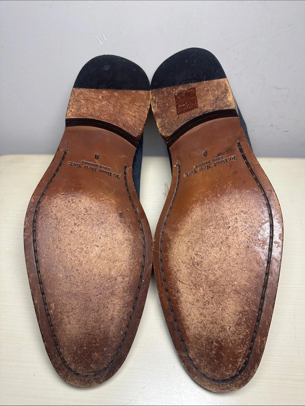 To Boot New York Adam Derrick Double Monk Strap navy Suede Dress Shoes